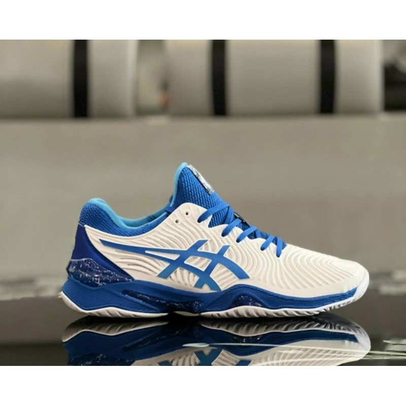 Giày thể thao Asics Tennis Court FF2 Novak Whith/Blue chính hãng [fullbox]