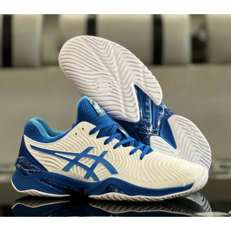 Giày thể thao Asics Tennis Court FF2 Novak Whith/Blue chính hãng [fullbox]