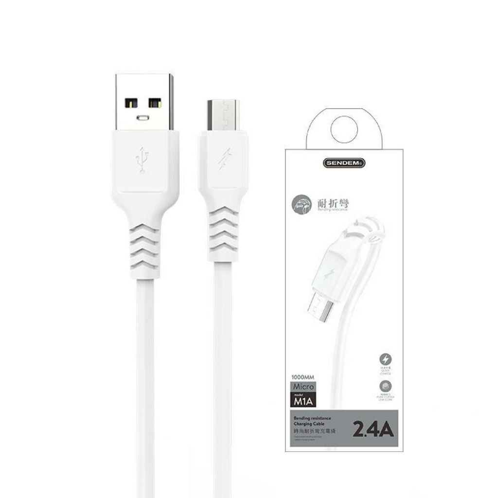 Dây Cáp Sạc Nhanh Sendem 2.4A có tất cả 3 chân sạc USB - Micro , Type C và Lighting - TuHaiStore