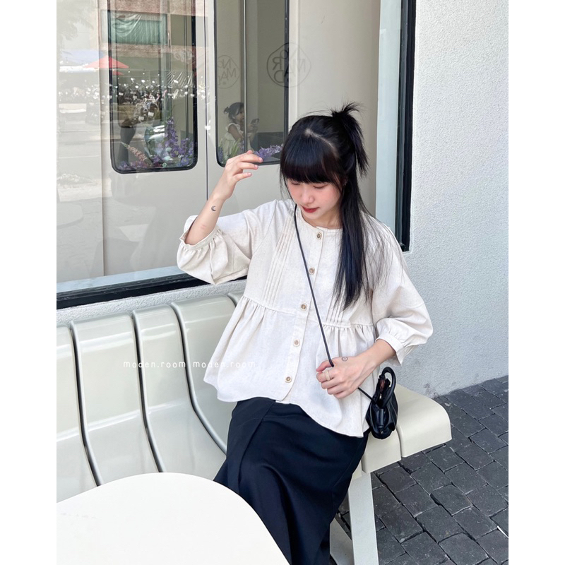 Moden áo babydoll cúc vuông Sandy