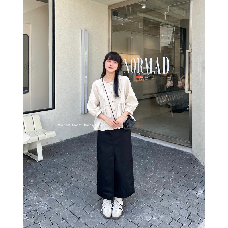 Moden áo babydoll cúc vuông Sandy