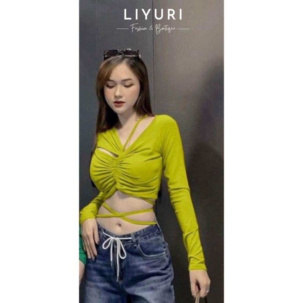 Áo bẹt vai phối dây eo buộc kiểu dễ thương