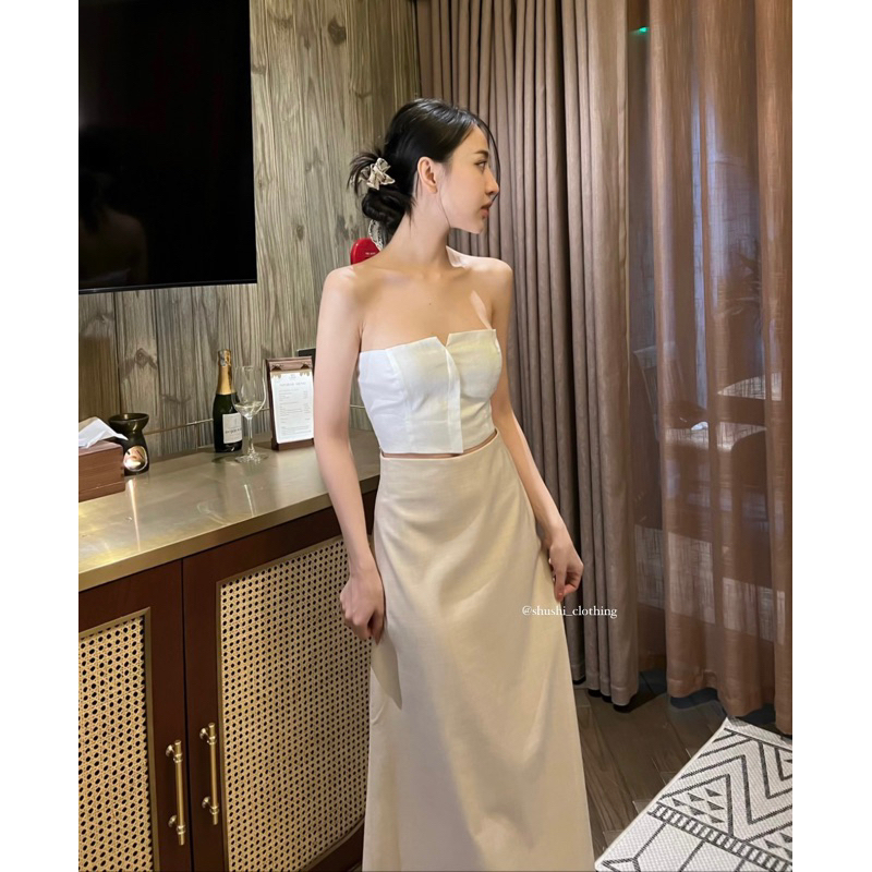 𝐌𝐚𝐯𝐞𝐧 𝐓𝐨𝐩 - Áo Cúp Ngực Linen Tưng