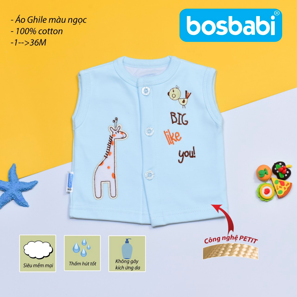 Áo ghile / Áo khỉ giữ ấm ngực cho bé Bosbaby 3-18kg