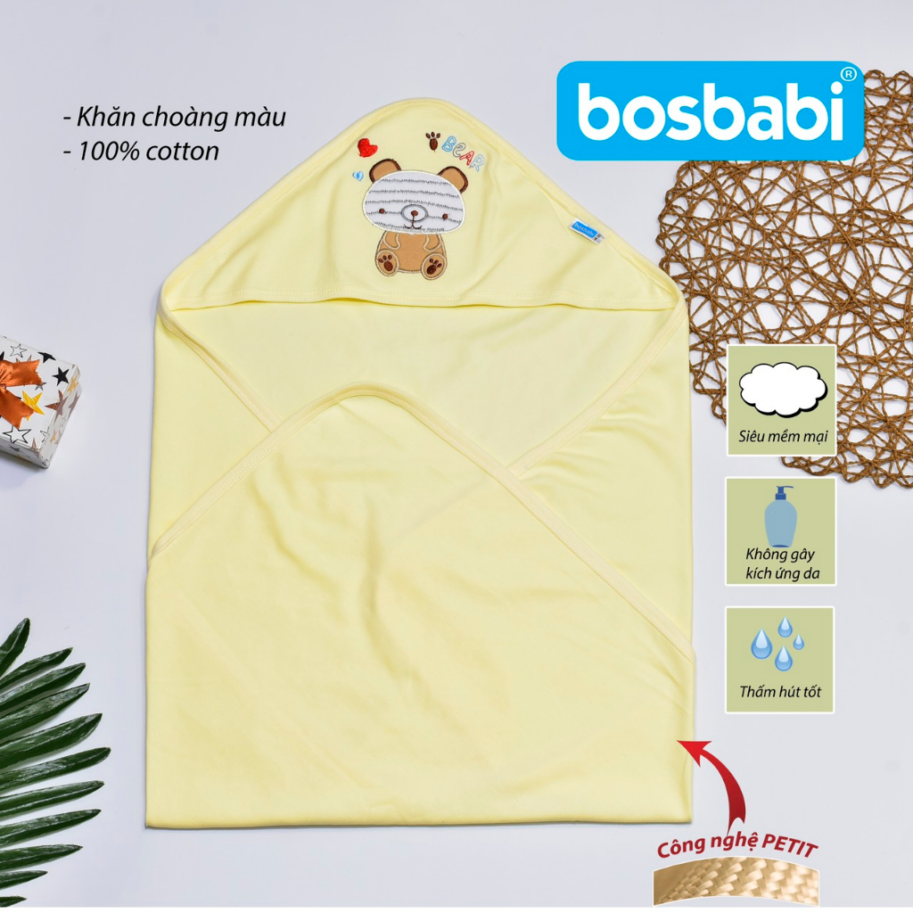Chăn choàng cotton MTK chăn ủ bé sơ sinh có mũ