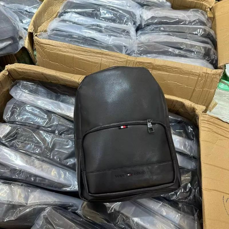Balo nam Tommy đi học da trơn cao cấp đựng laptop size 40 du lịch đi làm thoải mái full túi vải hãng