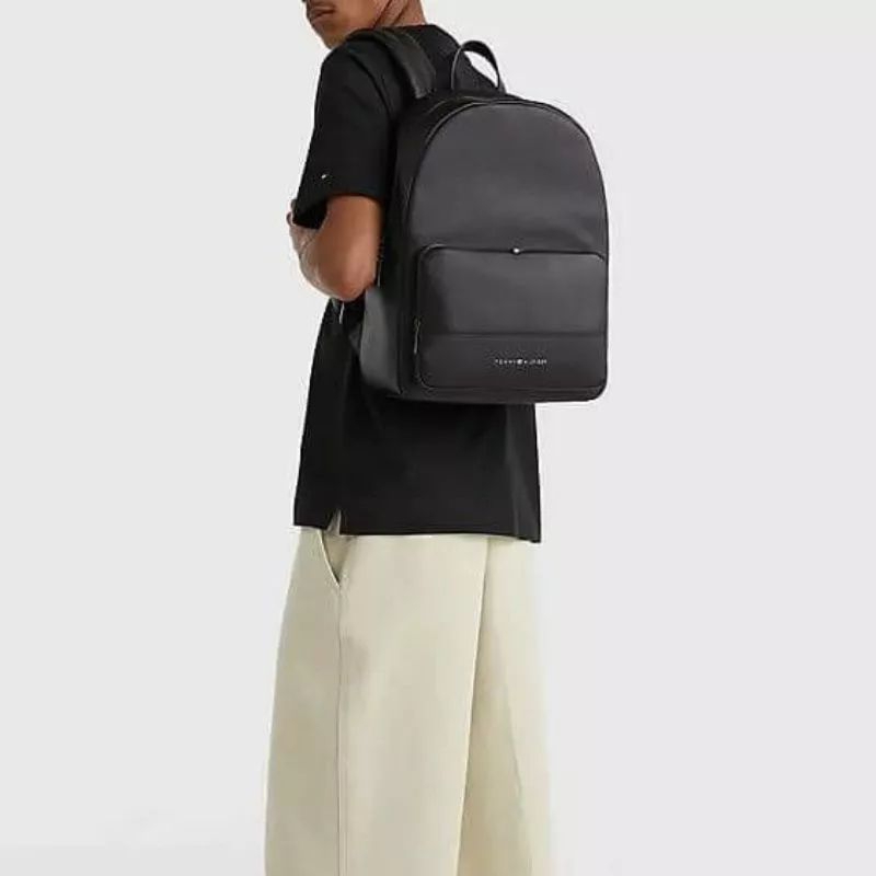 Balo nam Tommy đi học da trơn cao cấp đựng laptop size 40 du lịch đi làm thoải mái full túi vải hãng