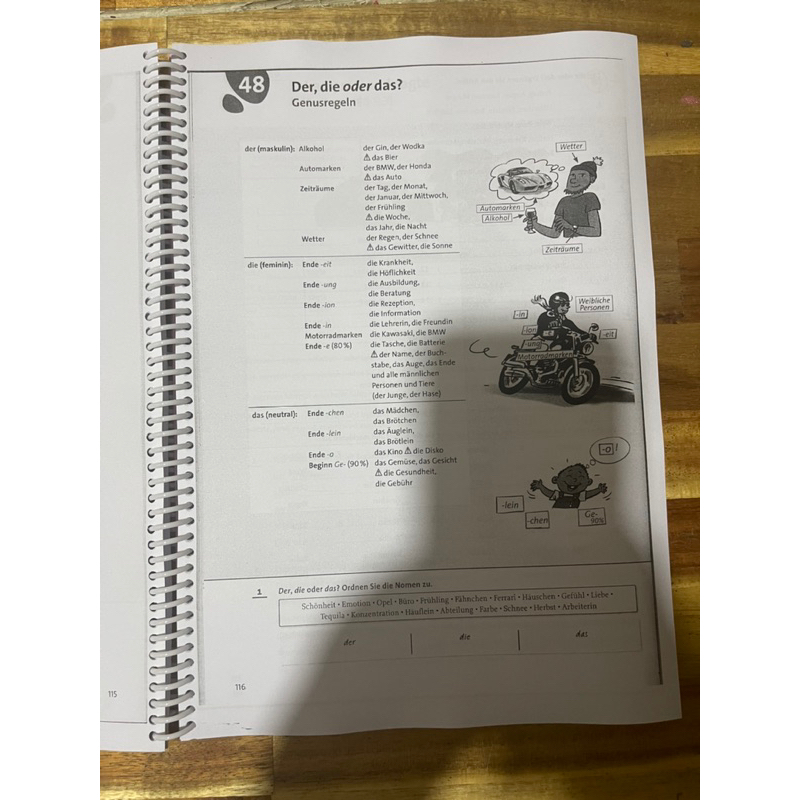 Ngữ pháp tiếng Đức Deutsch Grammarik aktiv A1-B1 bản photo trắng đen gáy xoắn