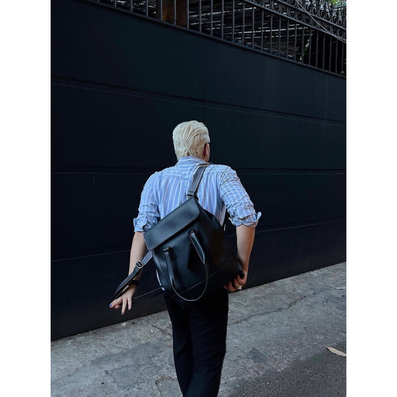 Túi da KHÔISTORE | Max_Túi tote balo đeo chéo đa năng_Túi thiết kế_Hàng thủ công_Túi du lịch_Công sở_Màu đen