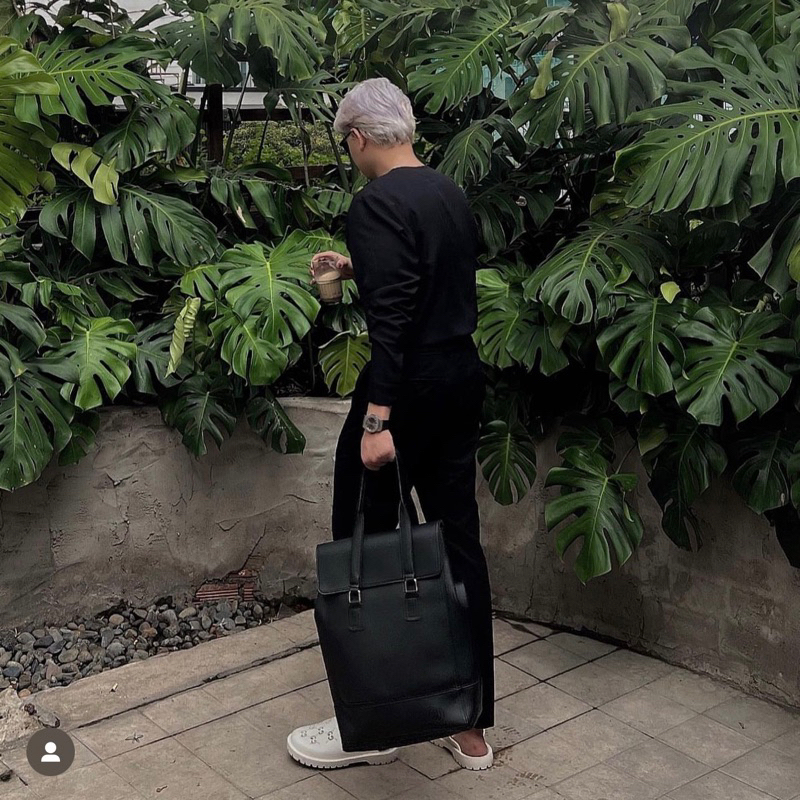 Túi da KHÔISTORE | Max_Túi tote balo đeo chéo đa năng_Túi thiết kế_Hàng thủ công_Túi du lịch_Công sở_Màu đen