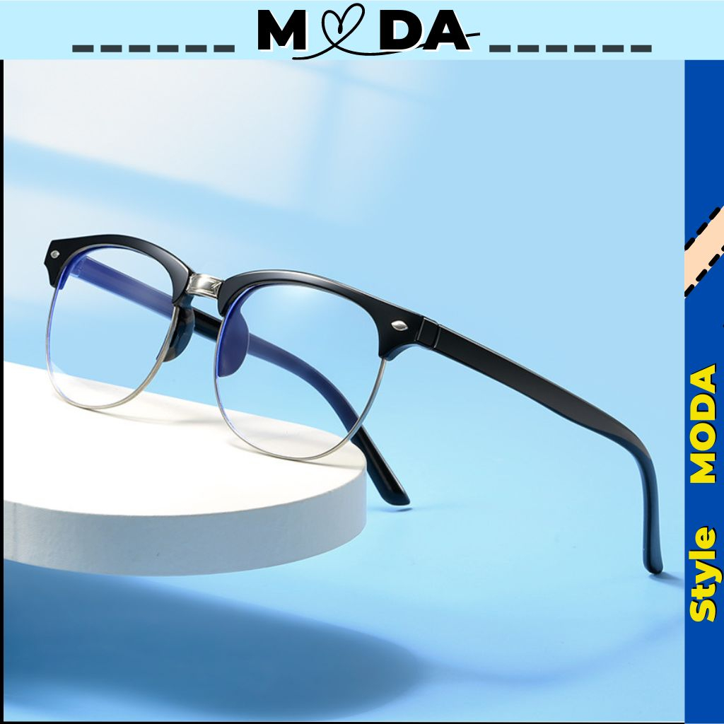 Kính mát nam nữ chống tia UV ánh sáng xanh phong cách hàn quốc cute dễ thương, Mắt kính không độ giả cận MODA K019