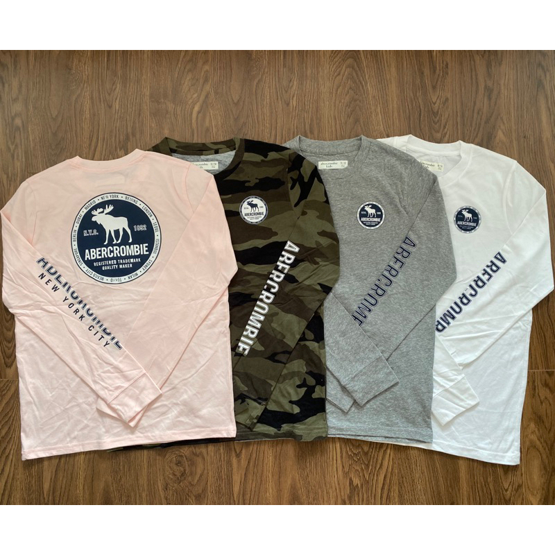 Size (18-30kg) Áo thun cotton bé trai Aber tay dài in sau lưng và tay áo ITIL, hàng xuất dư