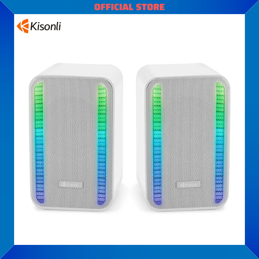Loa Vi Tính Kisonli X22| Loa nghe nhạc Công suất 20W, Full Led RGB, Kết nối Bluetooth - Chính hãng, Bảo hành 12th- OBIBI
