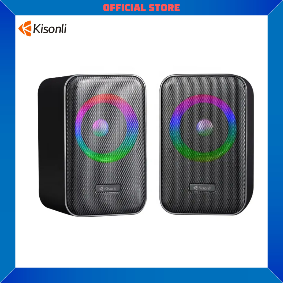 Loa Vi Tính Kisonli X20| Loa nghe nhạc Công suất 20W, Full Led RGB, Kết nối Bluetooth - Chính hãng, Bảo hành 12th- OBIBI