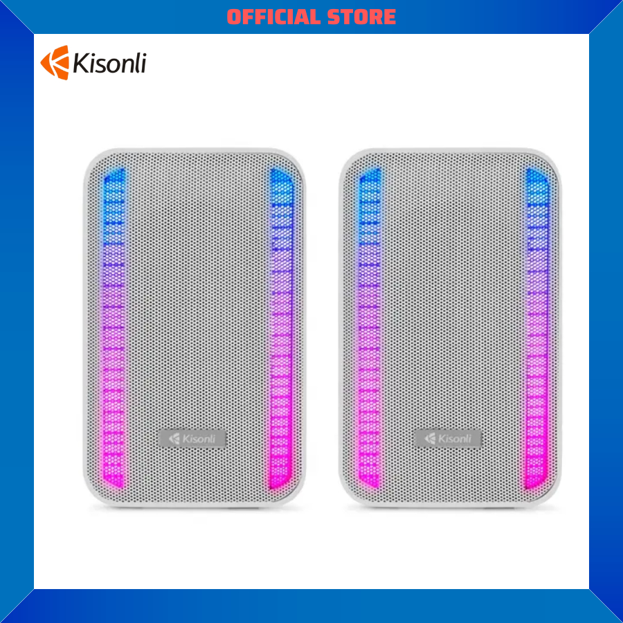Loa Vi Tính Kisonli X22| Loa nghe nhạc Công suất 20W, Full Led RGB, Kết nối Bluetooth - Chính hãng, Bảo hành 12th- OBIBI