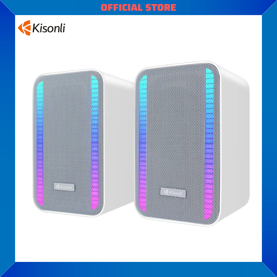 Loa Vi Tính Kisonli X22| Loa nghe nhạc Công suất 20W, Full Led RGB, Kết nối Bluetooth - Chính hãng, Bảo hành 12th- OBIBI