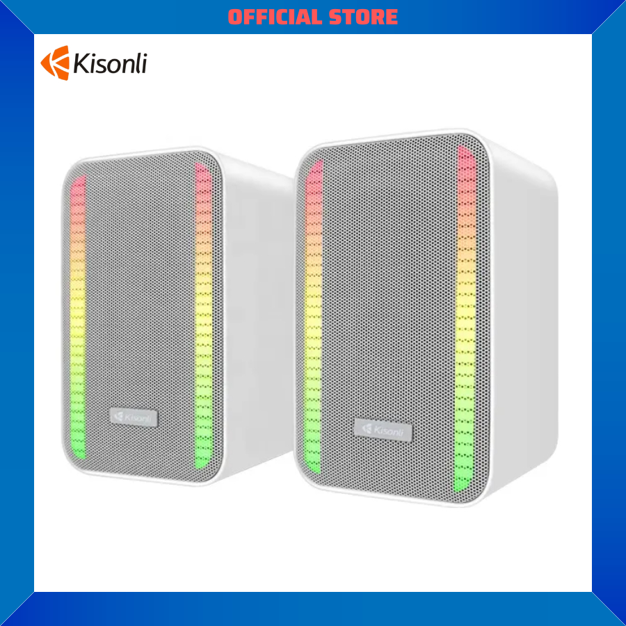 Loa Vi Tính Kisonli X22| Loa nghe nhạc Công suất 20W, Full Led RGB, Kết nối Bluetooth - Chính hãng, Bảo hành 12th- OBIBI