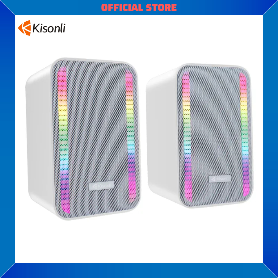 Loa Vi Tính Kisonli X22| Loa nghe nhạc Công suất 20W, Full Led RGB, Kết nối Bluetooth - Chính hãng, Bảo hành 12th- OBIBI