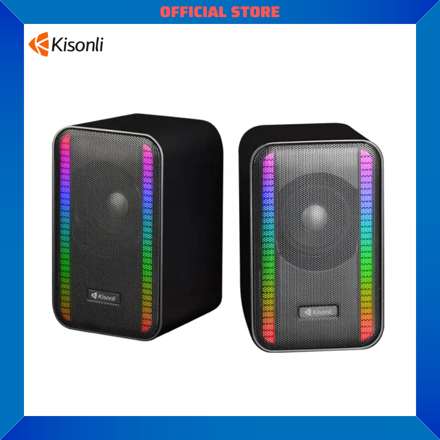 Loa Vi Tính Kisonli X22| Loa nghe nhạc Công suất 20W, Full Led RGB, Kết nối Bluetooth - Chính hãng, Bảo hành 12th- OBIBI