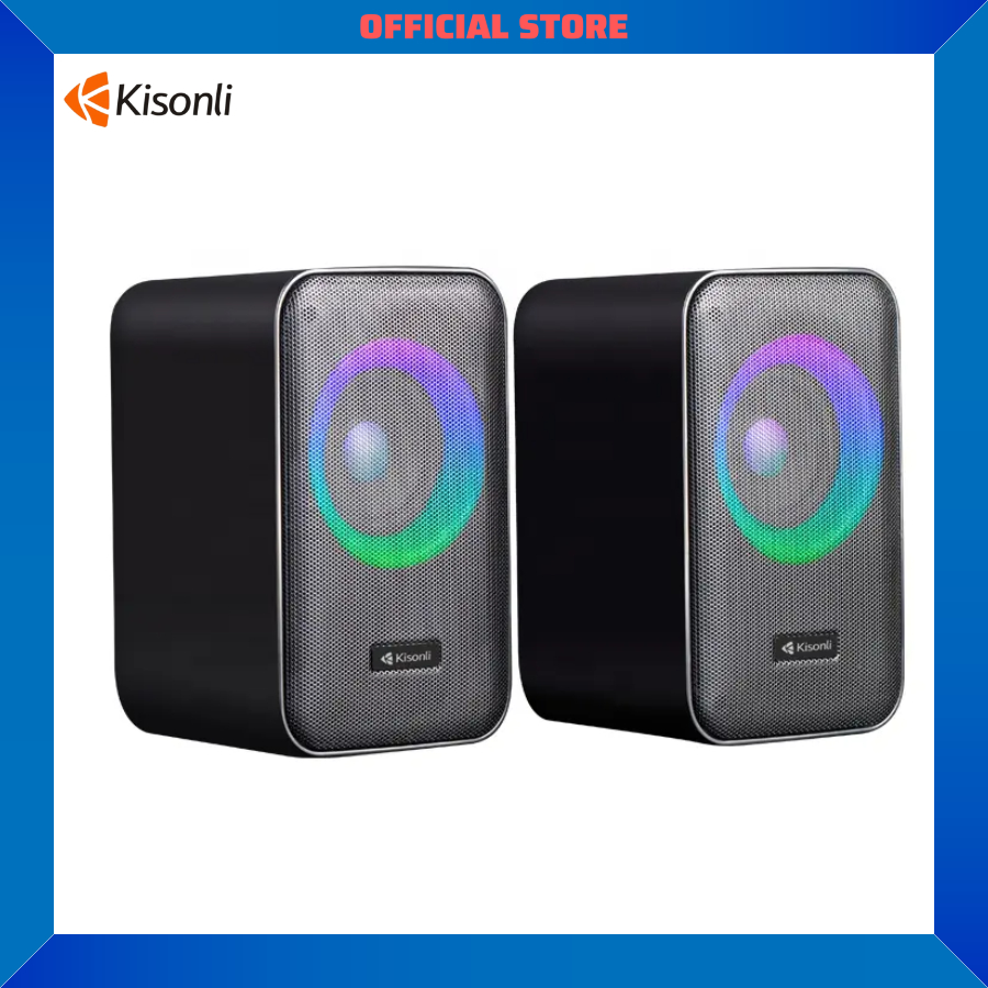 Loa Vi Tính Kisonli X20| Loa nghe nhạc Công suất 20W, Full Led RGB, Kết nối Bluetooth - Chính hãng, Bảo hành 12th- OBIBI