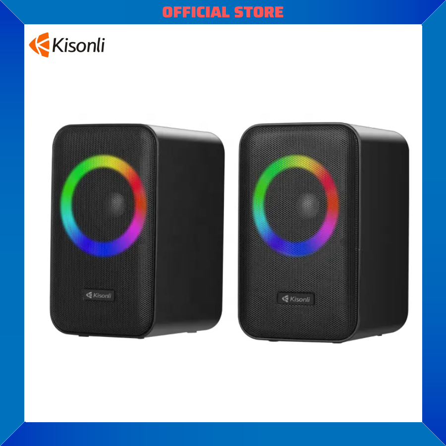 Loa Vi Tính Kisonli X20| Loa nghe nhạc Công suất 20W, Full Led RGB, Kết nối Bluetooth - Chính hãng, Bảo hành 12th- OBIBI