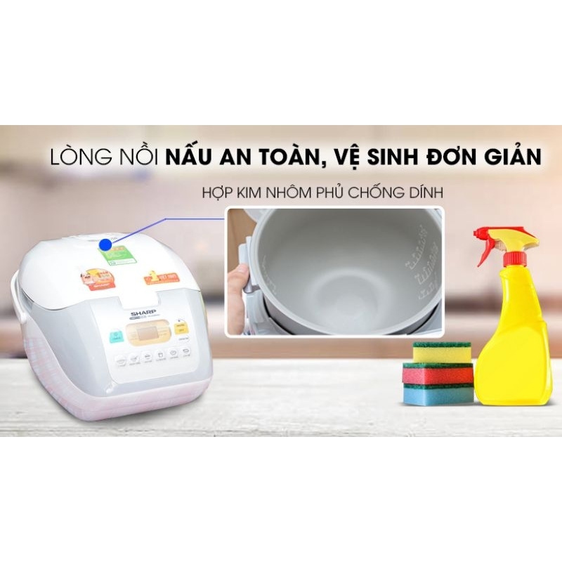 Nồi cơm điện tử Sharp 1.8 lít KS-COM18V likenew 98%