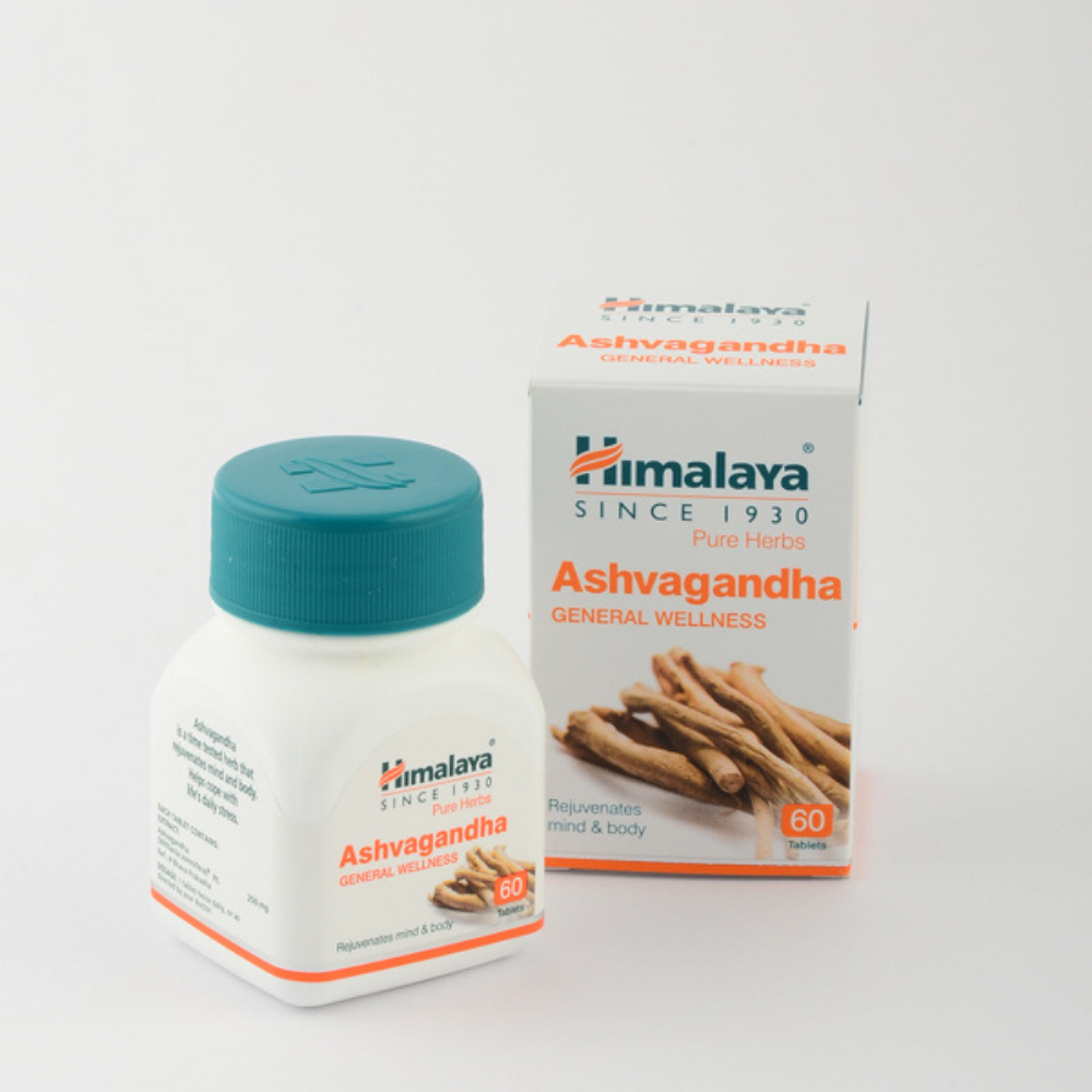 Ashwagandha Himalaya hộp 60 Viên Date 2026 Sâm Ấn tăng cường sinh lý nam giớ nâng cao sức đề kháng