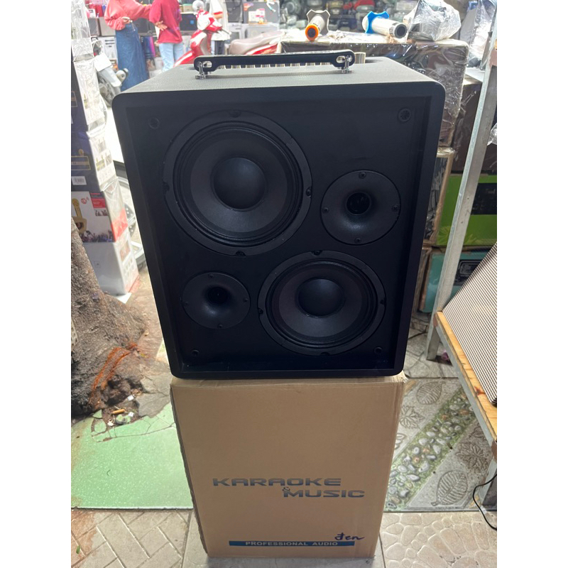 Vỏ loa kéo xách tay mini 2 bass 16