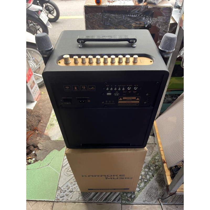 Vỏ loa kéo xách tay mini 2 bass 16