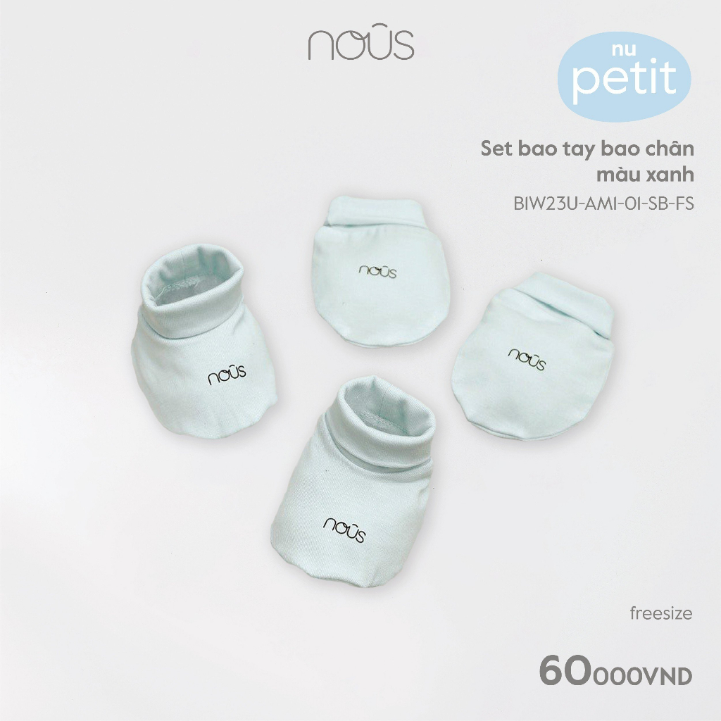 Phụ kiện sơ sinh Nous,  bao tay, bao chân, mũ cho bé sơ sinh