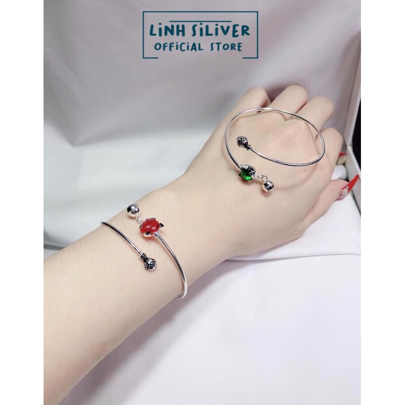 Lắc tay hồ ly cứng mix chuông xinh xắn- Vòng tay bạc phong thuỷ cho tình duyên