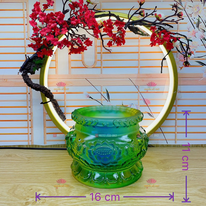 lư hương xanh lá lưu ly [hàng loại 1 cao cấp]