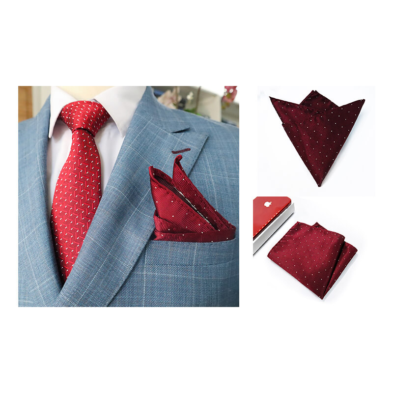 Cavat Bộ Cao Cấp Hàn Quốc 4 món Phụ Kiện - Full box kèm túi xách. màu đỏ mận chấm