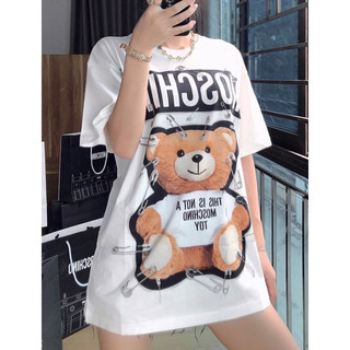 ⚡️ - áo phông moschino ghim băng - áo phông hình gấu đính ghim băng-bản cao cấp chuẩn hàng loại 1-dluxury
