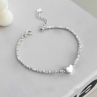 Lắc tay bạc nữ mảnh bạc mix Charm Tim Lii.A Silver