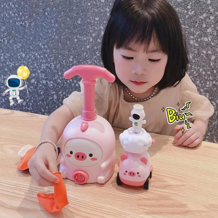 Đồ Chơi Bóng Bay - Bơm Bóng Đua Xe Tặng Bóng và Phi Hành Gia
