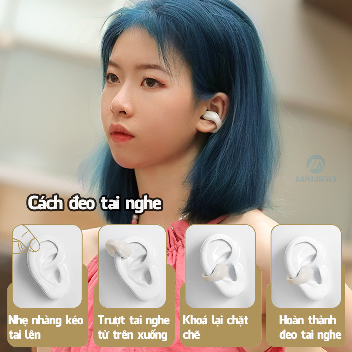 Tai Nghe kẹp tai Bluetooth Không Dây TWS ROCK Sound EarCuffs Bảo Hành 12 Tháng 1 Đổi 1