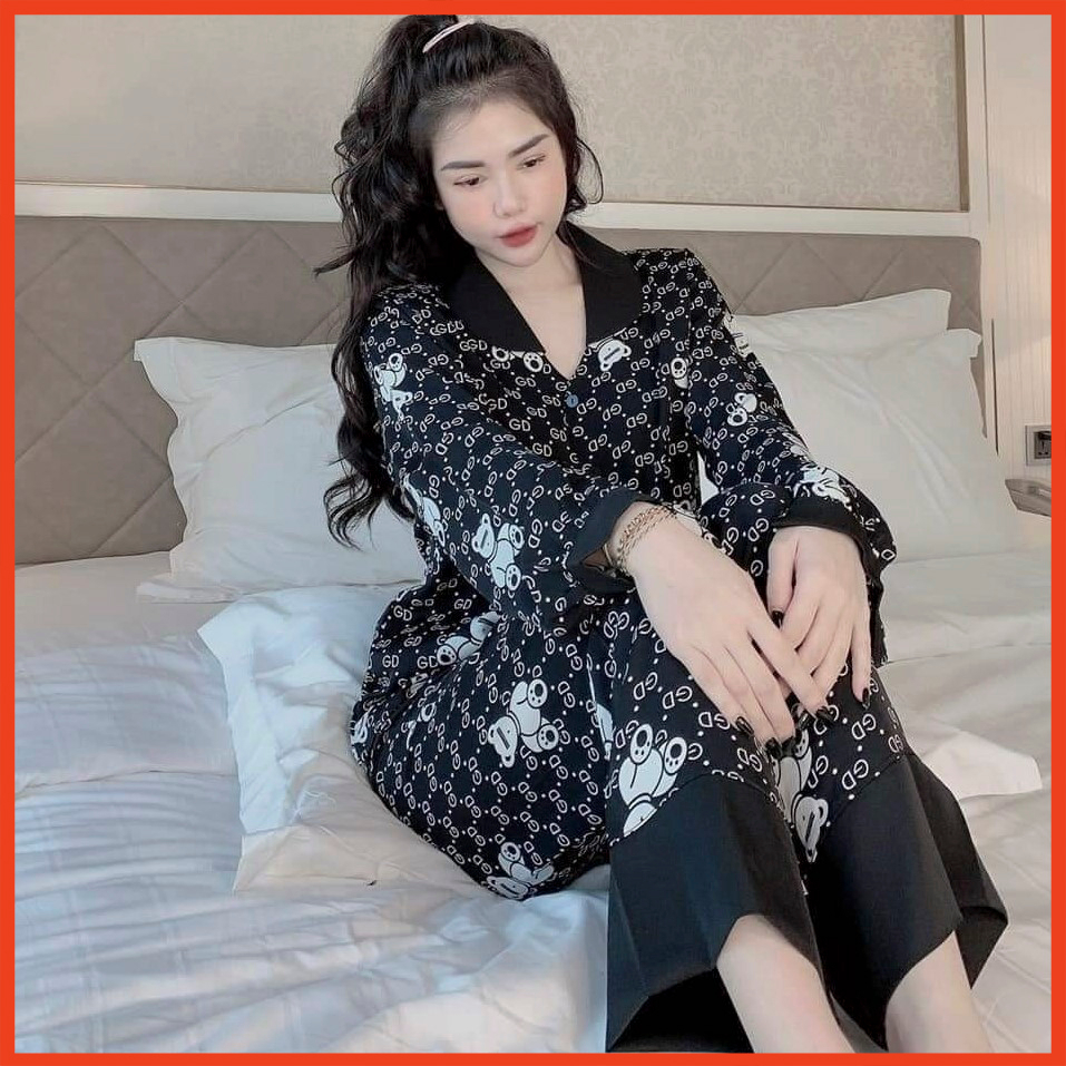Set đồ bộ pijama nữ vải thô nhiều họa tiết xinh