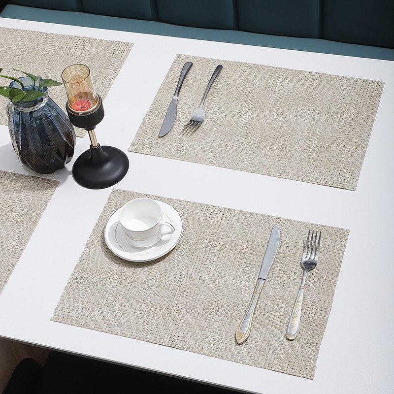 Tấm Lót Bàn Ăn Placemat Cao Cấp Nhiều Mẫu Mã Màu Sắc, Nhựa PVC Chống Trượt, Chống Nhăn
