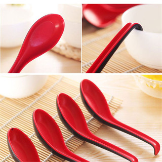 Muỗng (Vá) Cơm Đỏ Đen nhựa Melamine