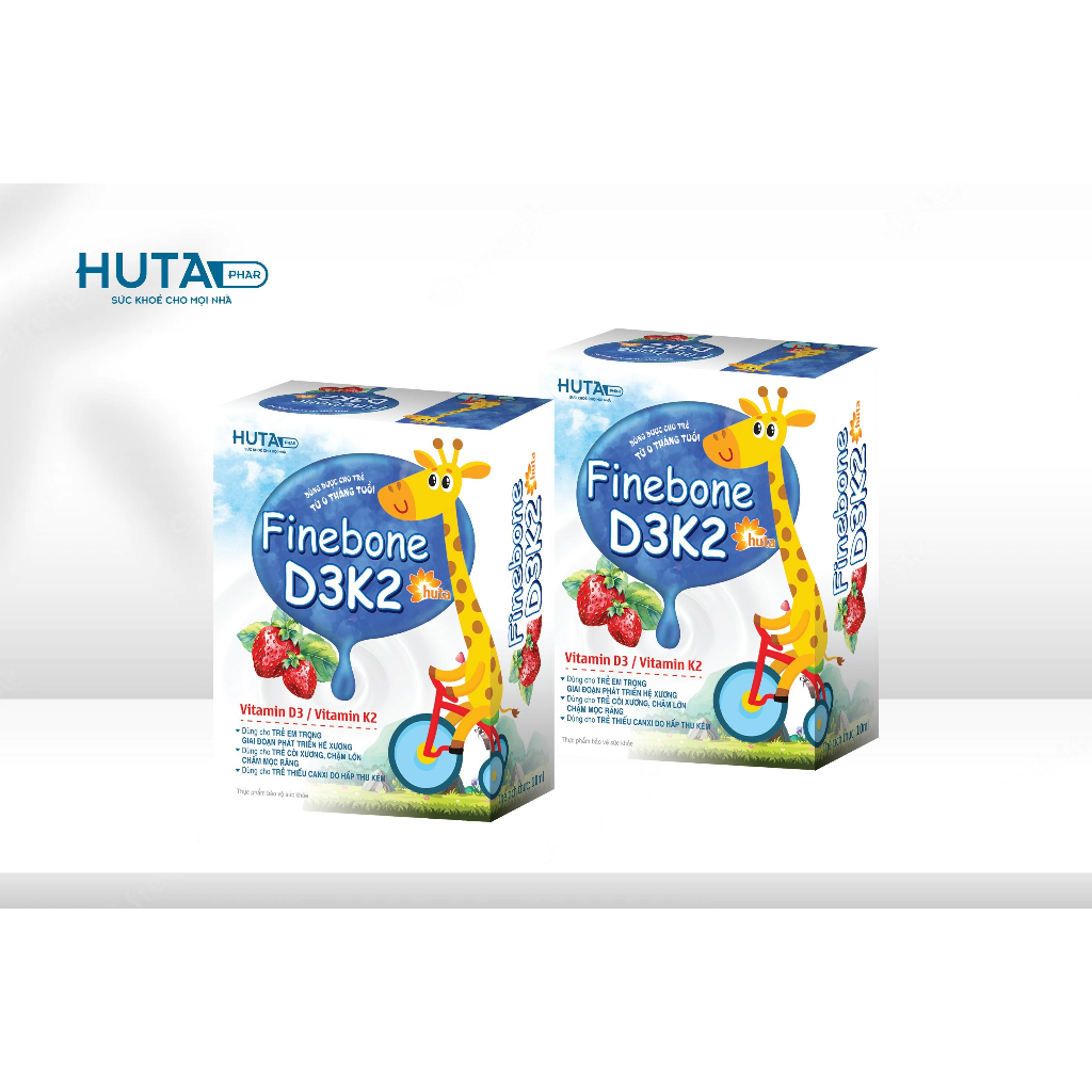 (HT) Siro hỗ trợ tăng chiều cao D3K2 FINEBONE, giúp tăng cường hấp thu canxi, phát triển xương răng- lọ 10ml