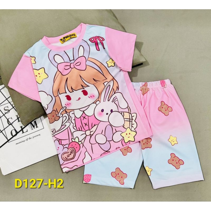 MÃ D127 BỘ LỬNG BÉ GÁI THUN LẠNH 3D SIZE 20-40KG