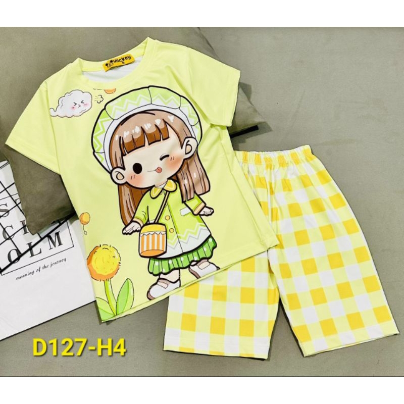 MÃ D127 BỘ LỬNG BÉ GÁI THUN LẠNH 3D SIZE 20-40KG