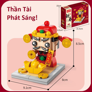Mô hình lắp ráp thần tài, có đèn phát sáng, thần tài phát sáng, god of wealth