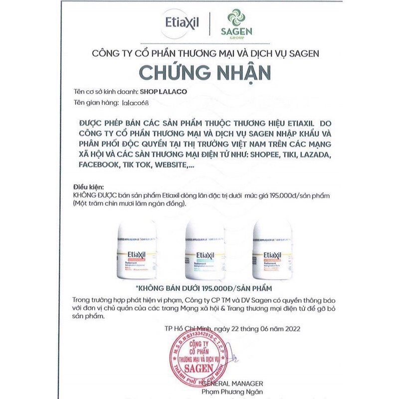 Lăn khử mùi Etaxil hỗ trợ cải thiện mùi hôi hiệu quả chính hãng Pháp 15ml
