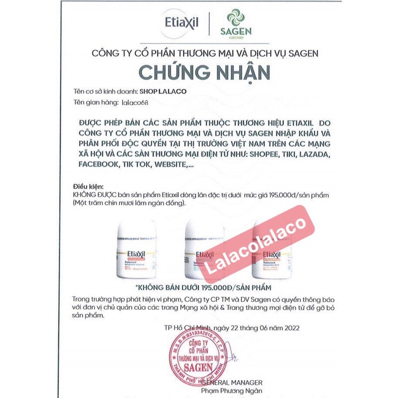 Lăn khử mùi Etaxil hỗ trợ cải thiện mùi hôi hiệu quả chính hãng Pháp 15ml