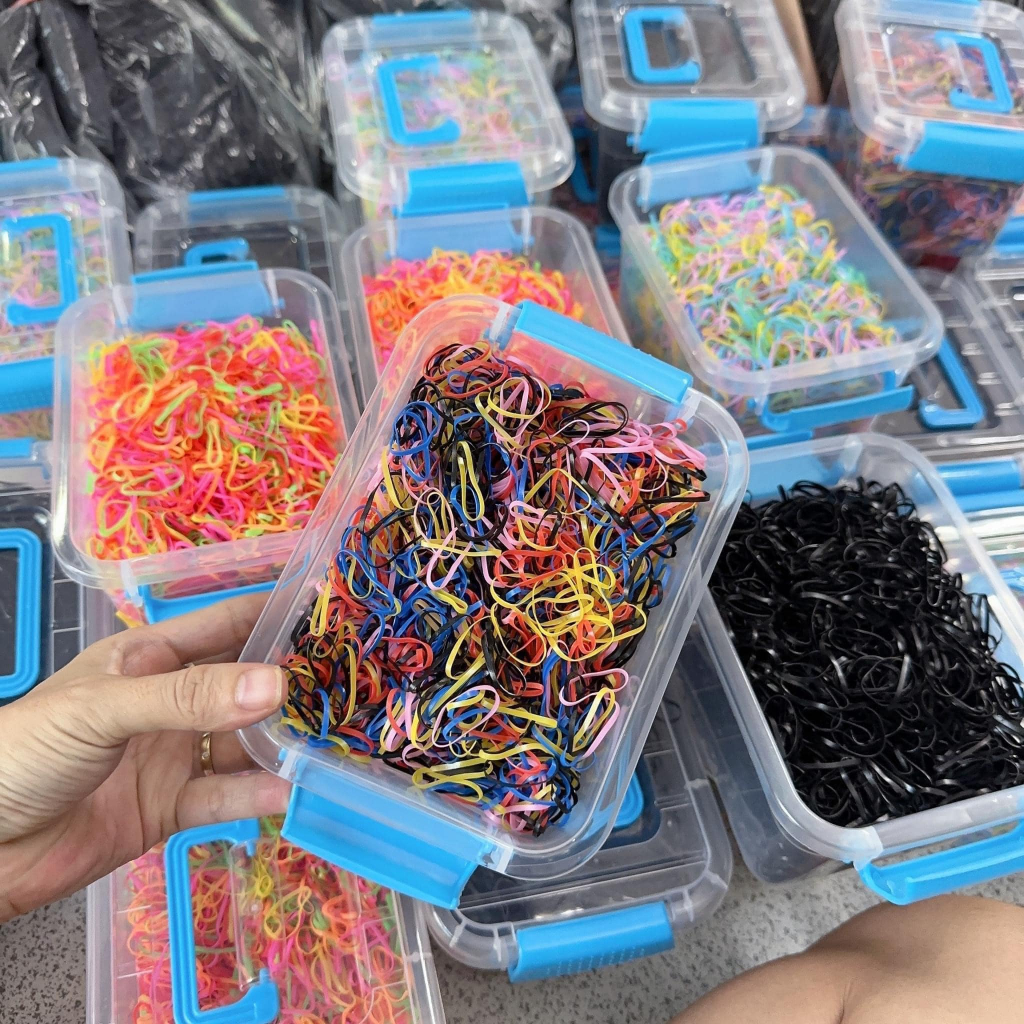 Hộp 4000 dây chun buộc tóc siêu dai cho mẹ và BÉ