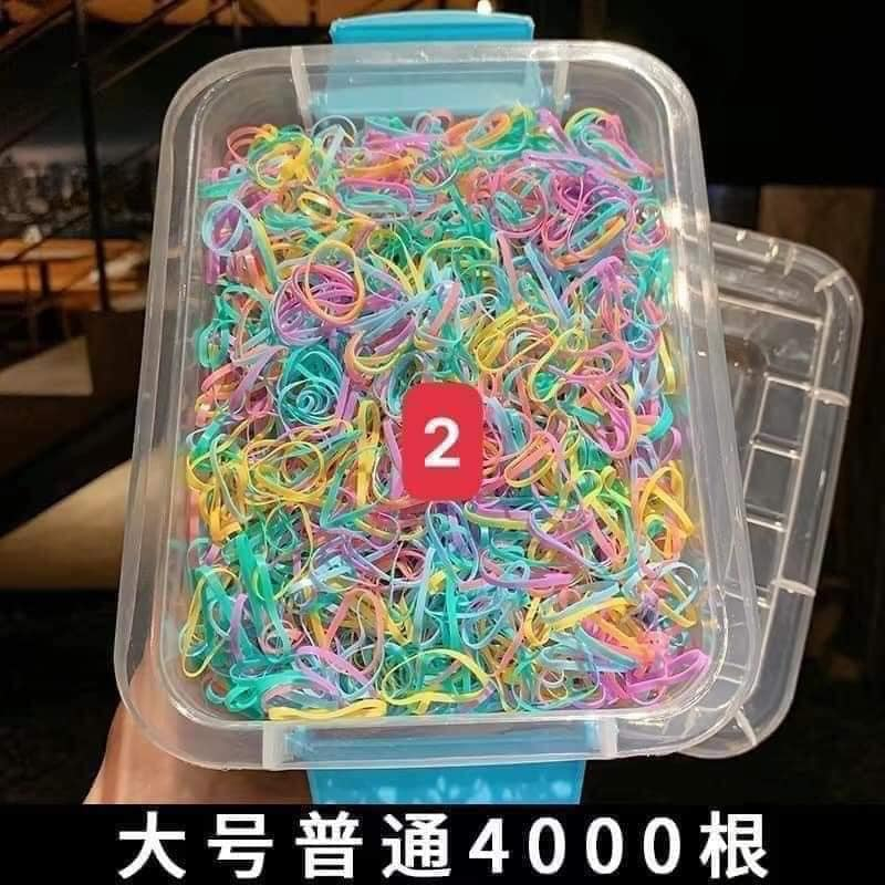 Hộp 4000 dây chun buộc tóc siêu dai cho mẹ và BÉ