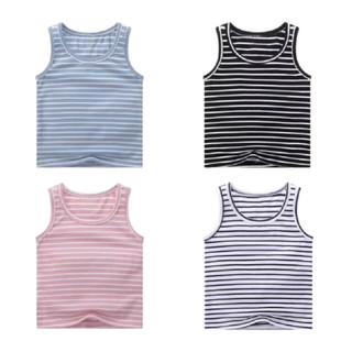 Áo ba lỗ cho bé trai bé gái chất cotton 100% mẫu kẻ 8-18kg