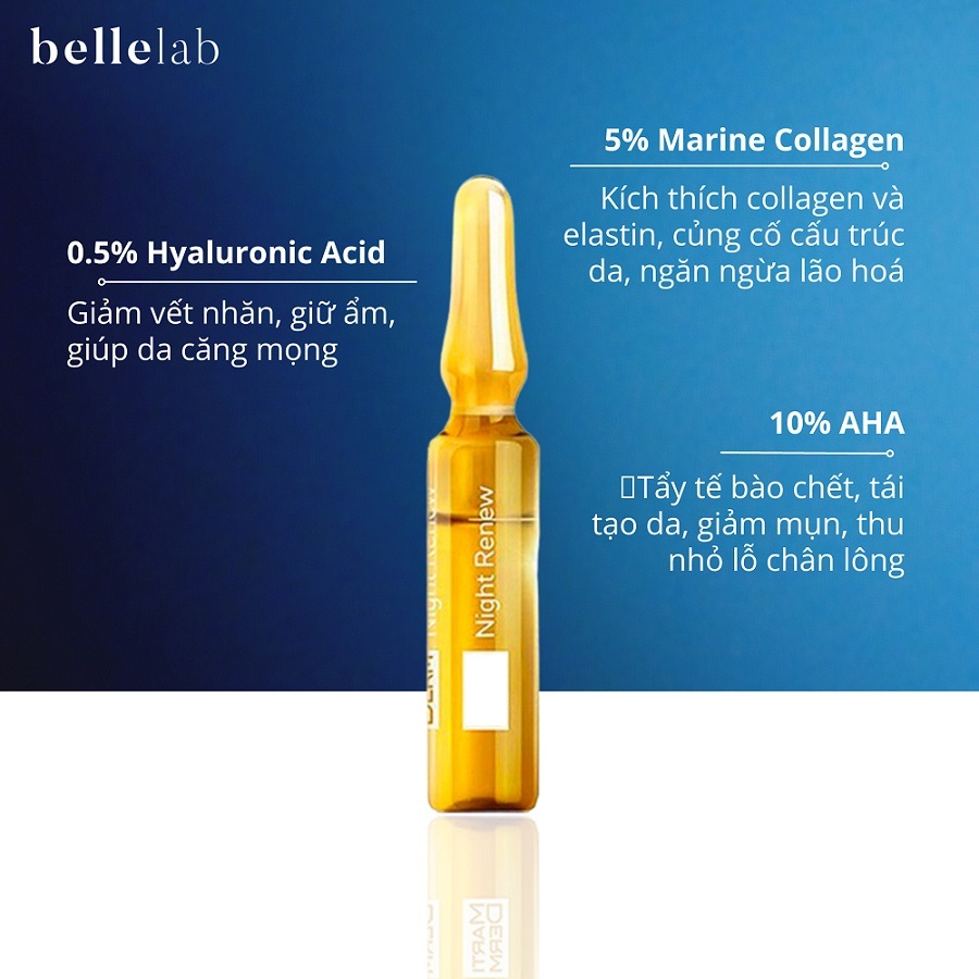 Serum ampoule ngừa lão hoá, tái tạo da ban đêm Marti. Night Renew ống 2ml